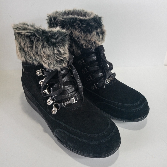 Khombu Farros Suede Cold Weather Winter Boots Black -9 - Picture 3 of 5